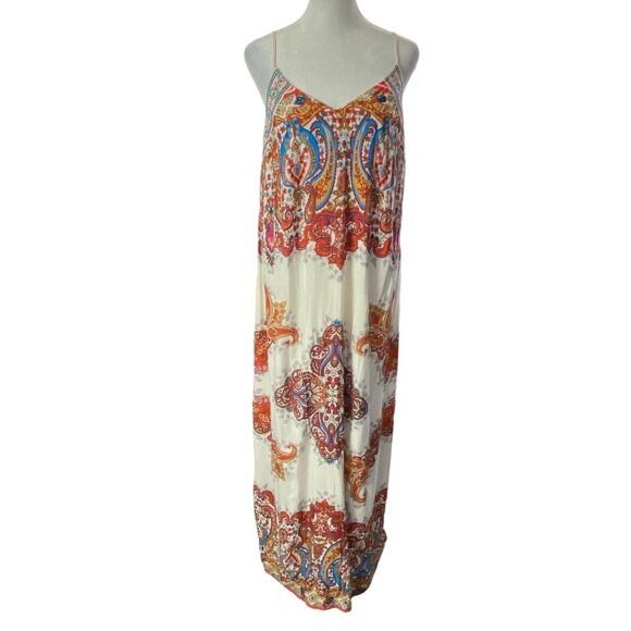 Flying Tomato Dresses & Skirts - FLYING TOMATOES Women Thin Strap V Neck Maxi Dress Sz M Multicolor Vacation 56-1